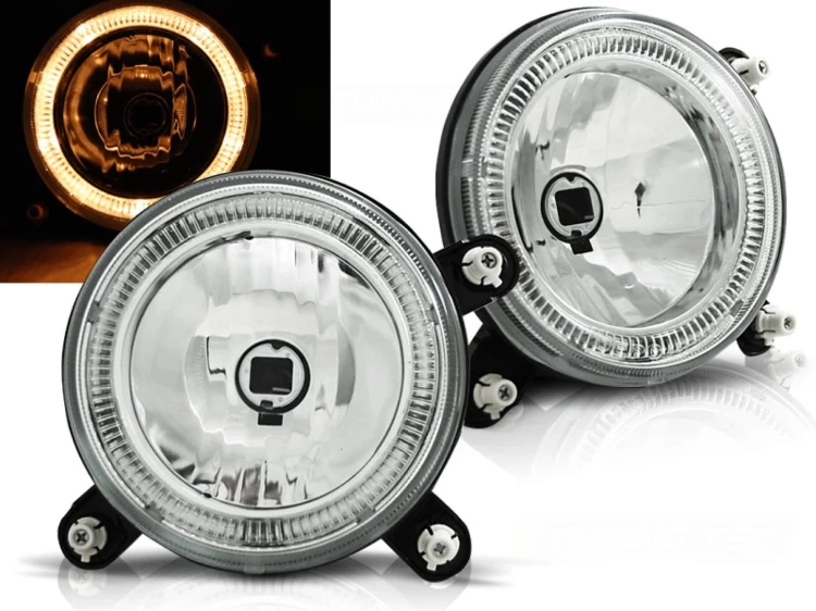 LAMPY PRZEDNIE REFLEKTORY ANGEL EYES CHROME VW GOLF 1 GOLF 2