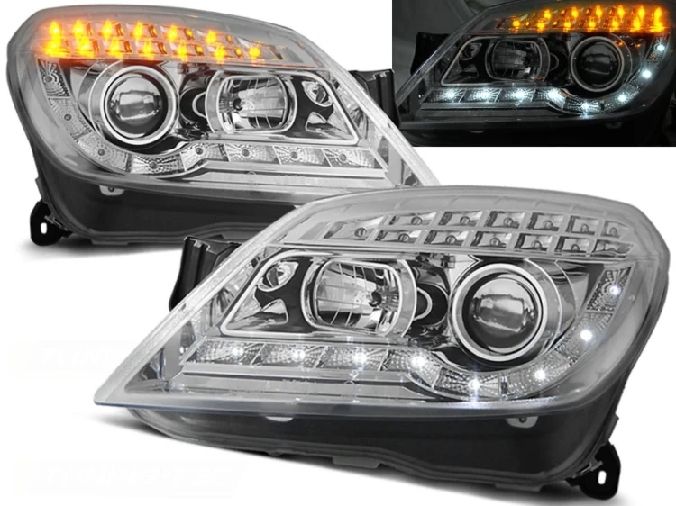 LAMPY PRZEDNIE REFLEKTORY OPEL ASTRA H 03.04-10 CHROME LED