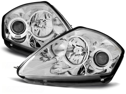 LAMPY PRZEDNIE REFLEKTORY MITSUBISHI ECLIPSE D50 00-05 ANGEL EYES CHROME
