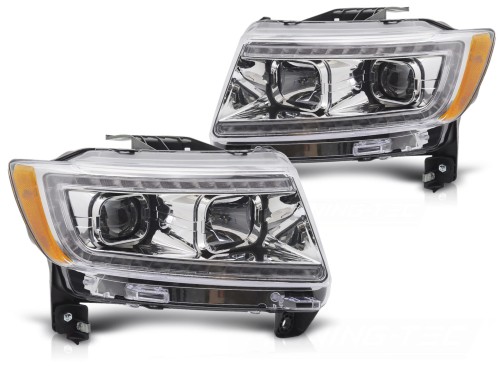 LAMPY PRZEDNIE JEEP GRAND CHEROKEE 11-13 TUBE LIGHT CHROME