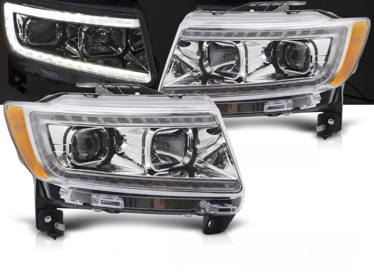LAMPY PRZEDNIE JEEP GRAND CHEROKEE 11-13 TUBE LIGHT CHROME