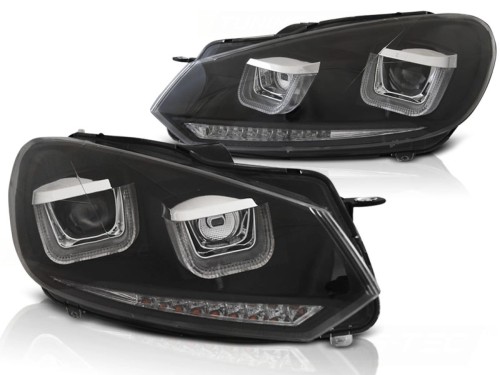 LAMPY PRZEDNIE REFLEKTORY BLACK SEQ VW GOLF 6 08-12 LED