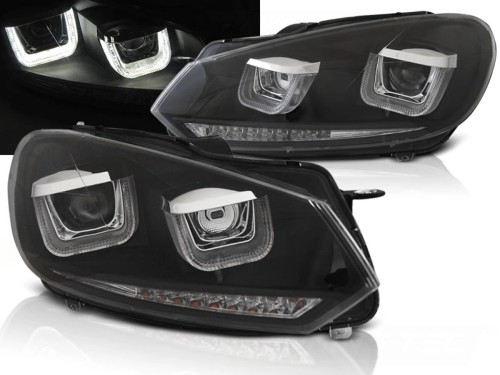 LAMPY PRZEDNIE REFLEKTORY BLACK SEQ VW GOLF 6 08-12 LED