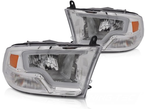 REFLEKTORY LAMPY PRZEDNIE DODGE RAM 09-18 TUBE LIGHT CHROME
