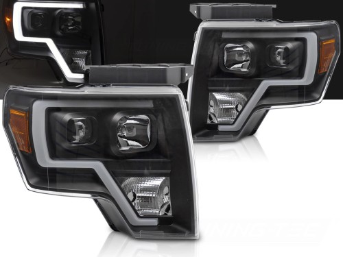 LAMPY PRZEDNIE REFLEKTORY FORD F150 MK12 08-14 TUBE LIGHT BLACK