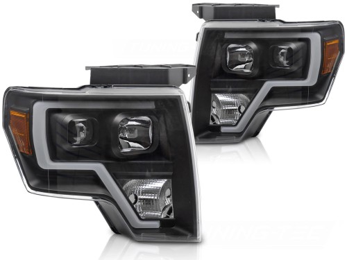 LAMPY PRZEDNIE REFLEKTORY FORD F150 MK12 08-14 TUBE LIGHT BLACK