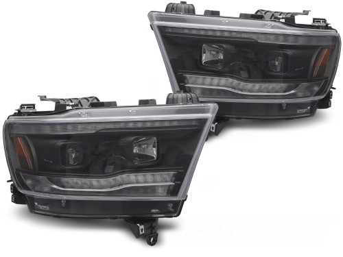 LAMPY PRZEDNIE REFLEKTORY DODGE RAM 19-22 BLACK LED