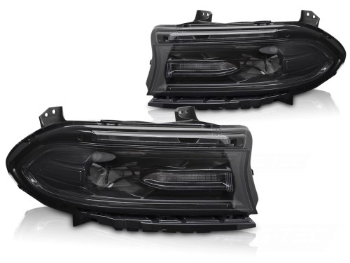 LAMPY PRZEDNIE REFLEKTORY BLACK DODGE CHARGER 14-23