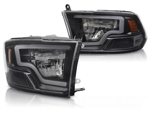 LAMPY PRZEDNIE REFLEKTORY DODGE RAM 09-18 BLACK LED