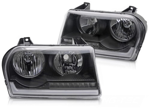 LAMPY PRZEDNIE REFLEKTORY CHRYSLER 300 05-08 BLACK LED