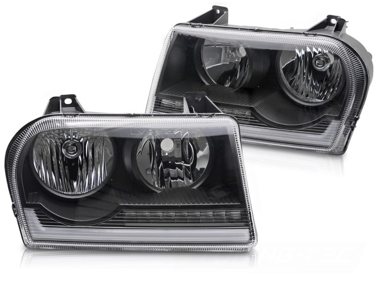 LAMPY PRZEDNIE REFLEKTORY CHRYSLER 300 05-08 BLACK LED
