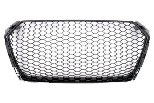 GRILL PLASTER MIODU AUDI A4 B9 (16-18) SEDAN AVANT RS4 DESIGN CZARNY POŁYSK