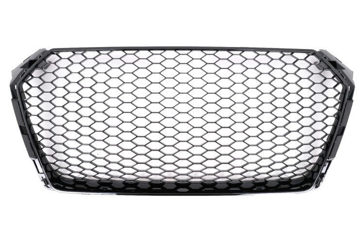GRILL PLASTER MIODU AUDI A4 B9 (16-18) SEDAN AVANT RS4 DESIGN CZARNY POŁYSK