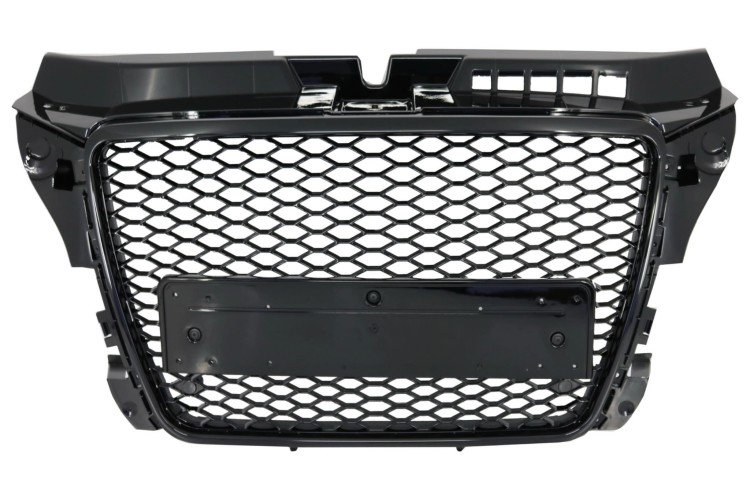PRZEDNI GRILL BEZ EMBLEMATÓW DO AUDI A3 8P FACELIFT (2007-2012) W STYLU RS,