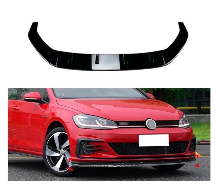 DOKŁADKA PRZEDNIEGO ZDERZAKA VW GOLF 7.5 GTI / R 17+ CZARNY POŁYSK