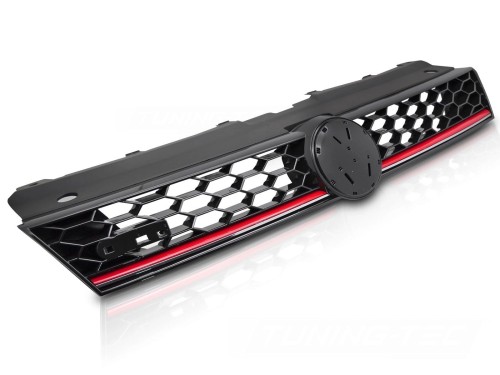 ATRAPA GRILL GLOSSY BLACK RED LINE GTI LOOK VW POLO 6R 09-17