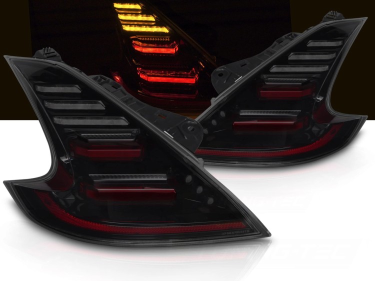 LAMPY TYLNE FULL LED TAIL LIGHTS BLACK SMOKE NISSAN 370Z 09-20