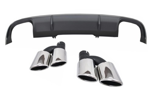 DYFUZOR TYLNEGO ZDERZAKA AUDI A4 B9 8W 16-18 KOŃCÓWKI WYDECHU S4 B9 LOOK