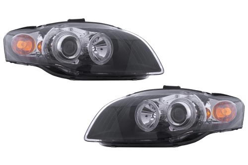 REFLEKTORY LAMPY PRZEDNIE ANGEL EYES AUDI A4 B7 (11.2004-03.2008) CZARNE