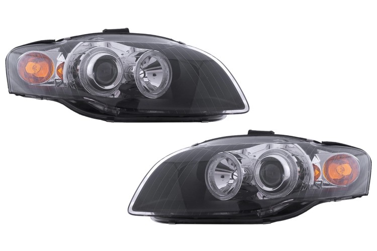 REFLEKTORY LAMPY PRZEDNIE ANGEL EYES AUDI A4 B7 (11.2004-03.2008) CZARNE