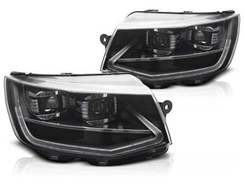 LAMPY PRZEDNIE REFLEKTORY LED BLACK DRL SEQ VW T6 15-19