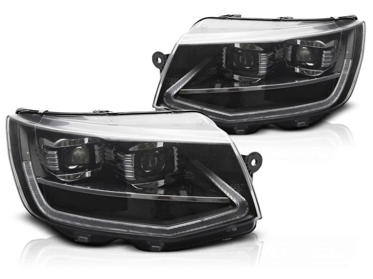 LAMPY PRZEDNIE REFLEKTORY LED BLACK DRL SEQ VW T6 15-19