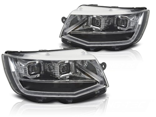 LAMPY PRZEDNIE REFLEKTORY LED CHROME DRL SEQ VW T6 15-19