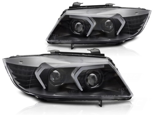 LAMPY PRZEDNIE REFLEKTORY FULL LED BLACK BMW 3 SERII E90/E91 05-08