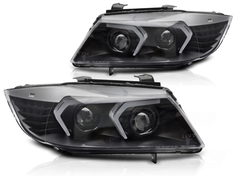 LAMPY PRZEDNIE REFLEKTORY FULL LED BLACK BMW 3 SERII E90/E91 05-08