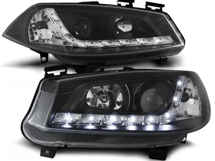 REFLEKTORY LAMPY PRZEDNIE DAYLIGHT BLACK RENAULT MEGANE II 11.02-10.05