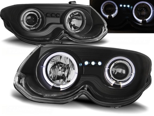 LAMPY PRZEDNIE REFLEKTORY CHRYSLER 300 M 99-04 ANGEL EYES BLACK
