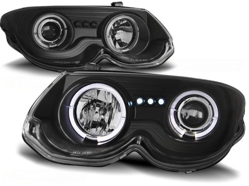 LAMPY PRZEDNIE REFLEKTORY CHRYSLER 300 M 99-04 ANGEL EYES BLACK