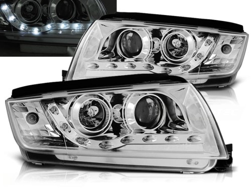 LAMPY PRZEDNIE REFLEKTORY CHROME SKODA FABIA 12.99-08 LED
