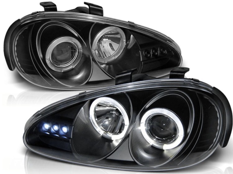 LAMPY PRZEDNIE REFLEKTORY MAZDA MX3 91-98 ANGEL EYES BLACK