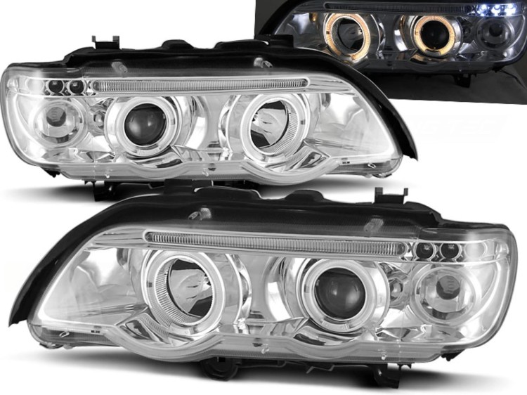 LAMPY REFLEKTORY BMW X5 E53 99-03 RINGI CHROME