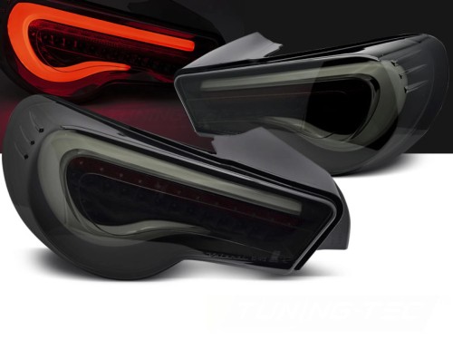 LAMPY TYLNE TOYOTA GT86 12-21 LED BAR BLACK SMOKE WHITE SEQ