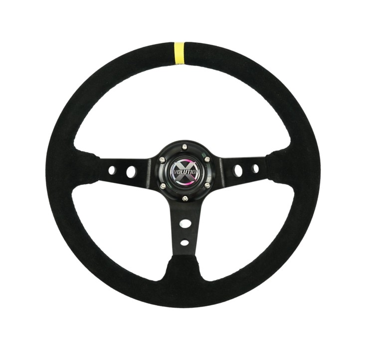 KIEROWNICA EVOLUTION X - ZAMSZ ŻÓŁTY PASEK
