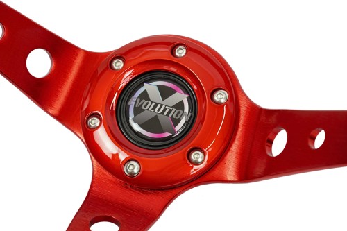 KIEROWNICA EVOLUTION X - PU CZERWONA