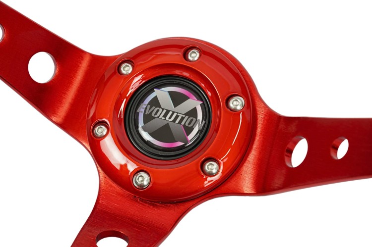 KIEROWNICA EVOLUTION X - PU CZERWONA