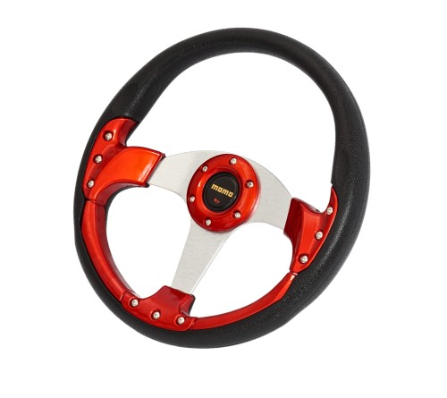 KIEROWNICA PCV PŁASKA BLACK/RED