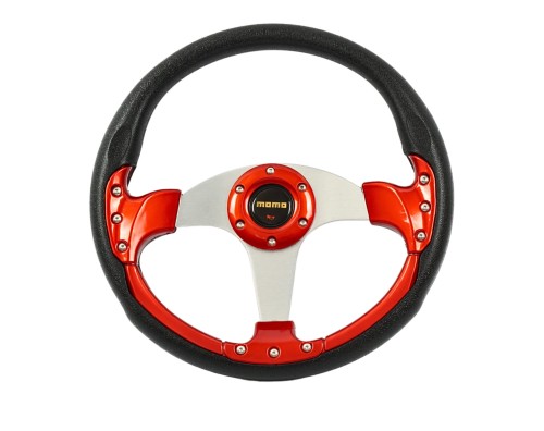 KIEROWNICA PCV PŁASKA BLACK/RED