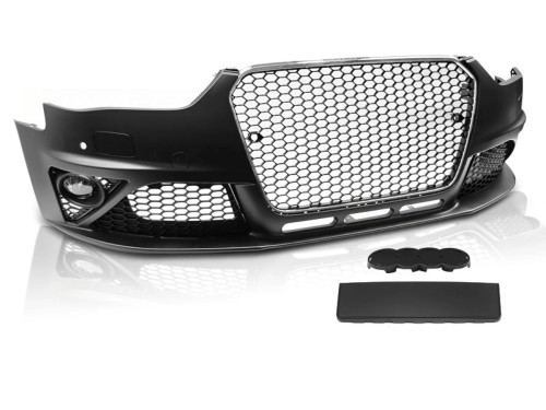 ZDERZAK PRZEDNI CHROME BLACK PDC AUDI A4 B8 12-15 RS4 LOOK