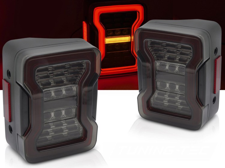 LAMPY TYLNE CHRYSLER JEEP WRANGLER JK 07-18 LED SMOKE