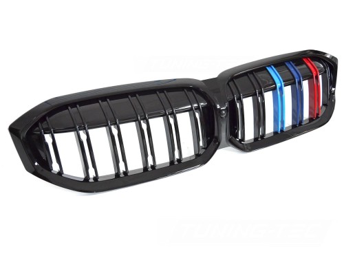 GRILL ATRAPA NERKI CZARNY POŁYSK TRI-COLOUR BMW 3 SERII G20 / G21 LCI 22-
