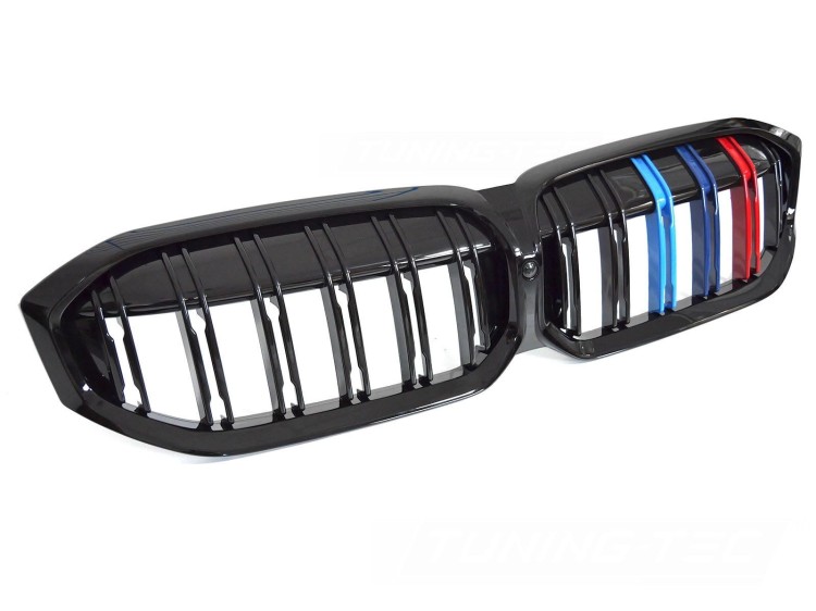 GRILL ATRAPA NERKI CZARNY POŁYSK TRI-COLOUR BMW 3 SERII G20 / G21 LCI 22-
