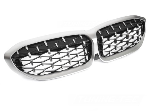 GRILL ATRAPA NERKI SREBRNY MAT BMW 3 SERII G20 / G21 19-22