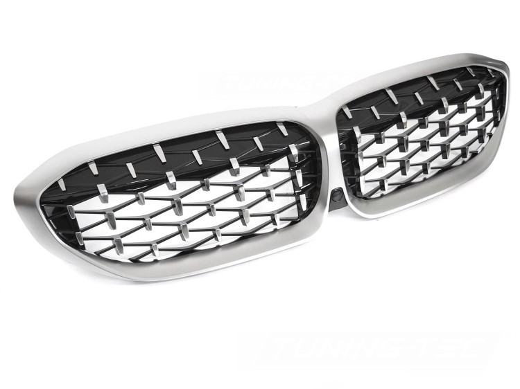 GRILL ATRAPA NERKI SREBRNY MAT BMW 3 SERII G20 / G21 19-22
