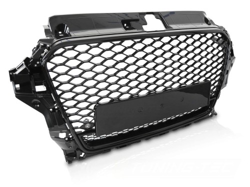GRILL PLASTER MIODU CZARNY BŁYSZCZĄCY AUDI A3 8V 12-16 RS3 LOOK