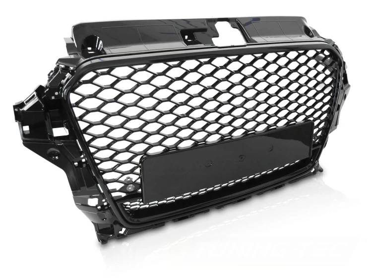 GRILL PLASTER MIODU CZARNY BŁYSZCZĄCY AUDI A3 8V 12-16 RS3 LOOK