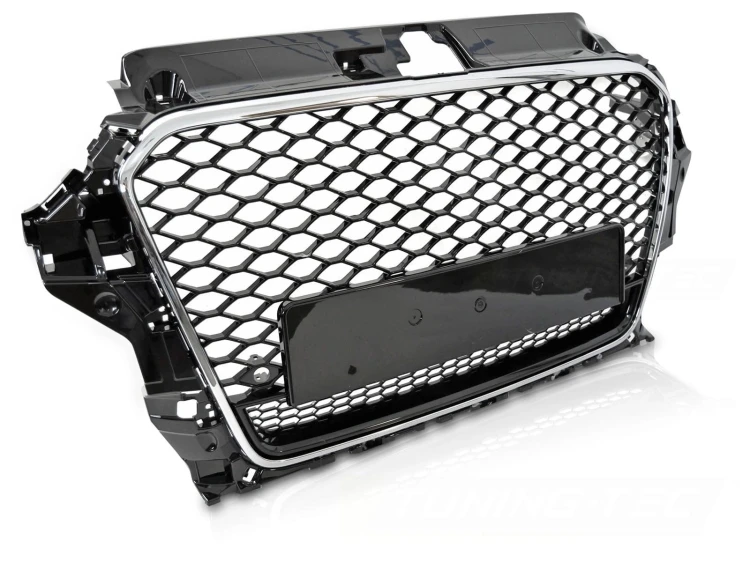 GRILL PLASTER MIODU CZARNY POŁYSK CHROM AUDI A3 8V 12-16 RS3 LOOK